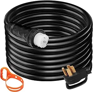 Mophorn 15Ft 50 Amp Generator Extension Cord STW 6/3 + 8/1 Generator Cord 125V 250V Generator Power Cord N14-50P & SS2-50R & CS6364 Twist Lock Connectors