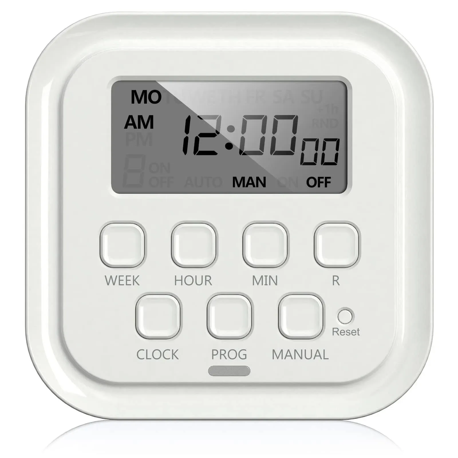 HBN 7 Day Heavy Duty Digital Timer, Dual Outlet, On/Off Programs 3-Prong ...