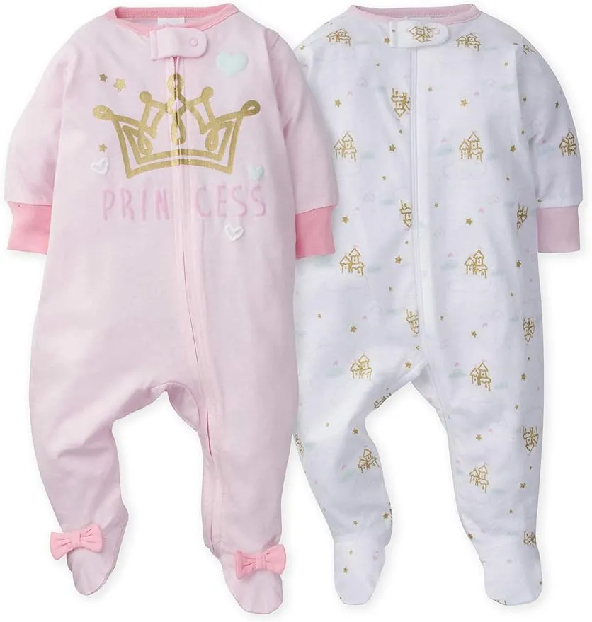 Gerber Baby Girl Sleep 'N Play Footed Pajamas