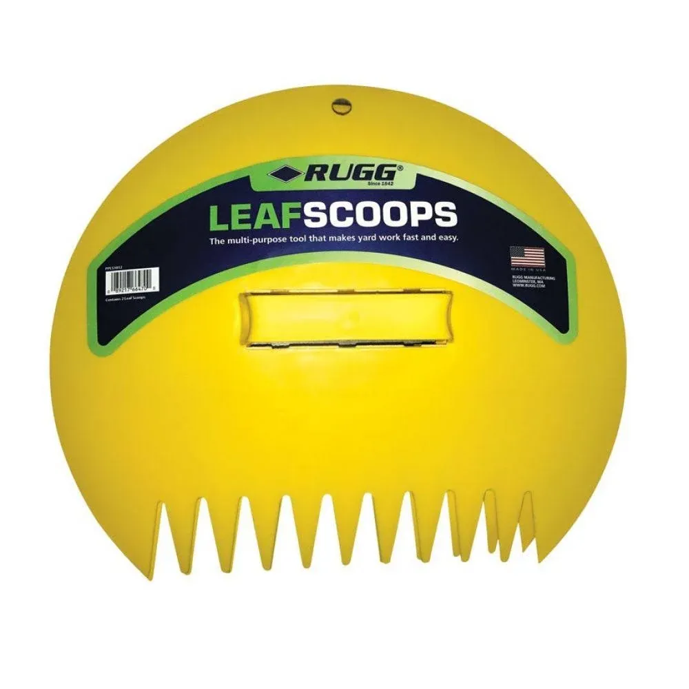 Rugg Original Leaf Scoops, Large Size Hand Rake Claws for Debris & Yard Waste Pick Up, Yellow, (One Pair)