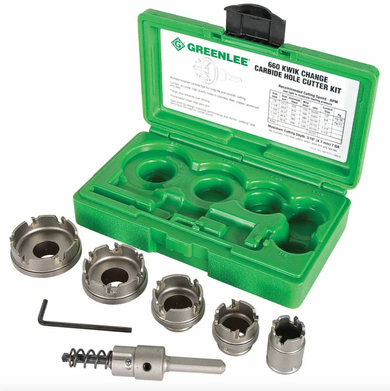 Greenlee 660 Carbide Hole Cutter Kit