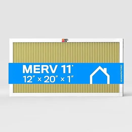 K&N 12x20x1 HVAC Furnace Air Filter, Lasts a Lifetime, Washable, Merv 11, the Last HVAC Filter You Will Ever Buy, Breathe Safely at Home or in the Office, HVC-11220