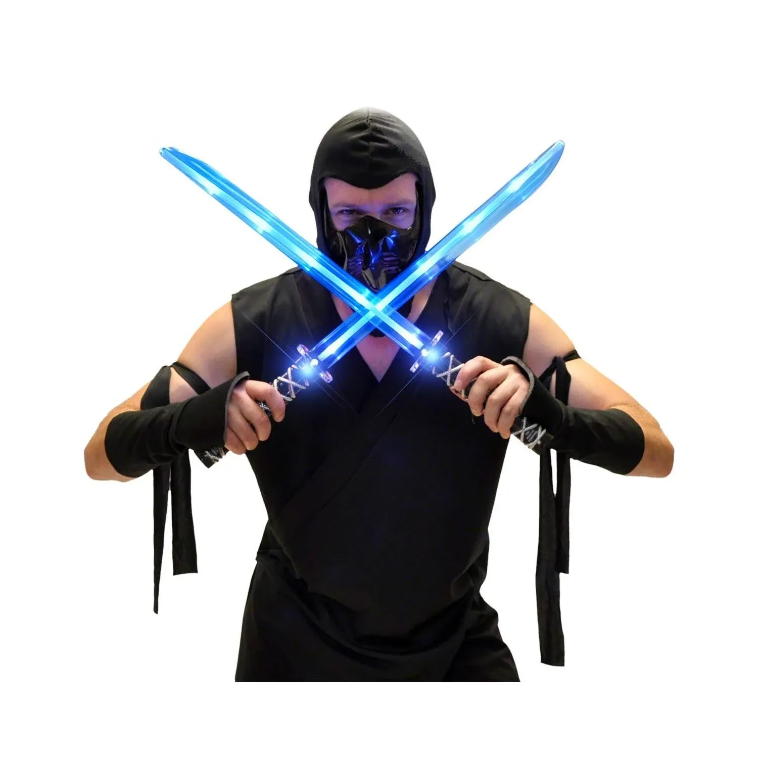 FlashingBlinkyLights Deluxe Ninja LED Light up Toy Sword with Motion Activated Clanging Sounds