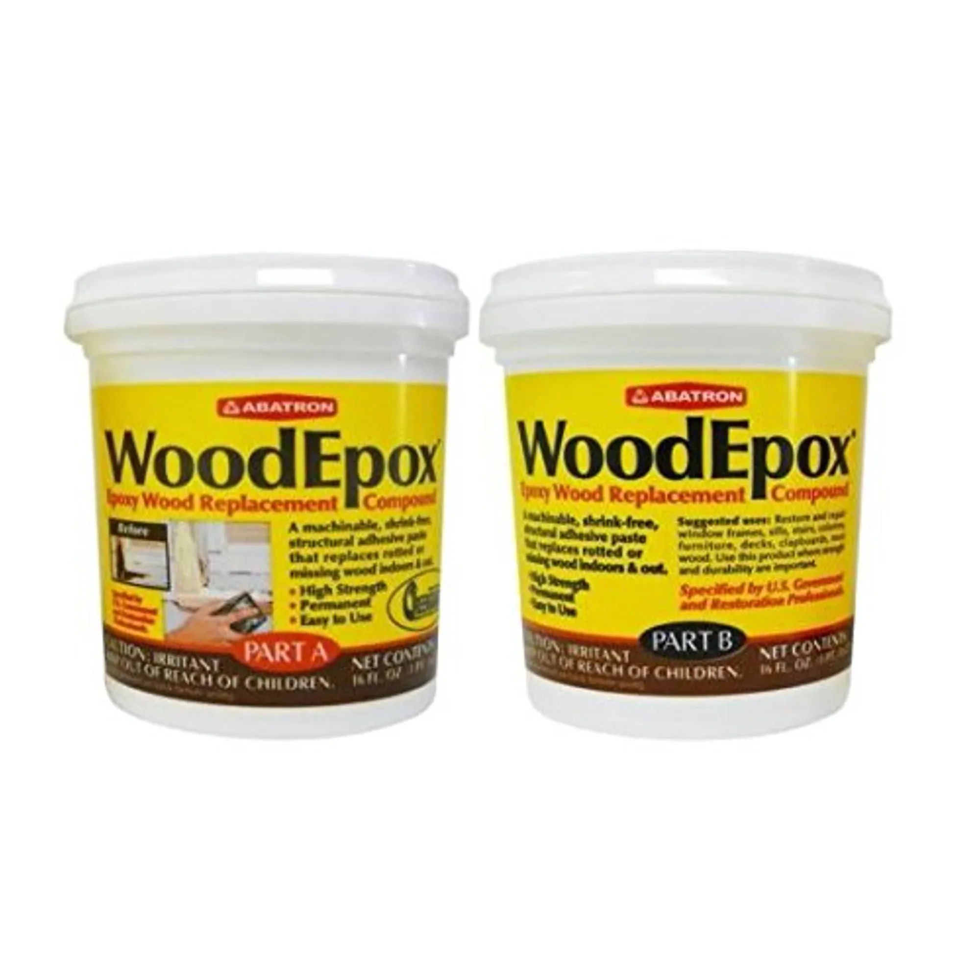 Abatron WoodEpox Kit - 2 Pint - 2-Part Structural Epoxy Adhesive Filler - Wood Filler Putty