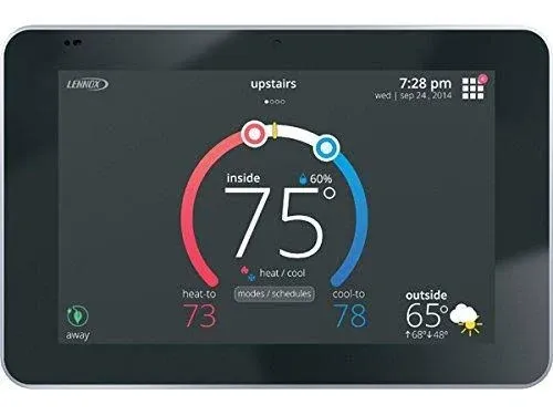 Lennox 12U67 iComfort S30 Ultra Smart Programmable Thermostat, Geo-Fencing ...