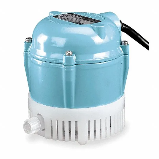 Little Giant 1-AA-18 115 Volt, 1/200 HP, 170 GPH Small Submersible Permanently Oiled Pump for Fountains, Water Displays and Air Conditioners, 18-Foot Cord, Blue, 500500