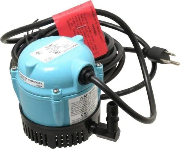 Little Giant 1-AA-18 115 Volt, 1/200 HP, 170 GPH Small Submersible Permanently Oiled Pump for Fountains, Water Displays and Air Conditioners, 18-Foot Cord, Blue, 500500