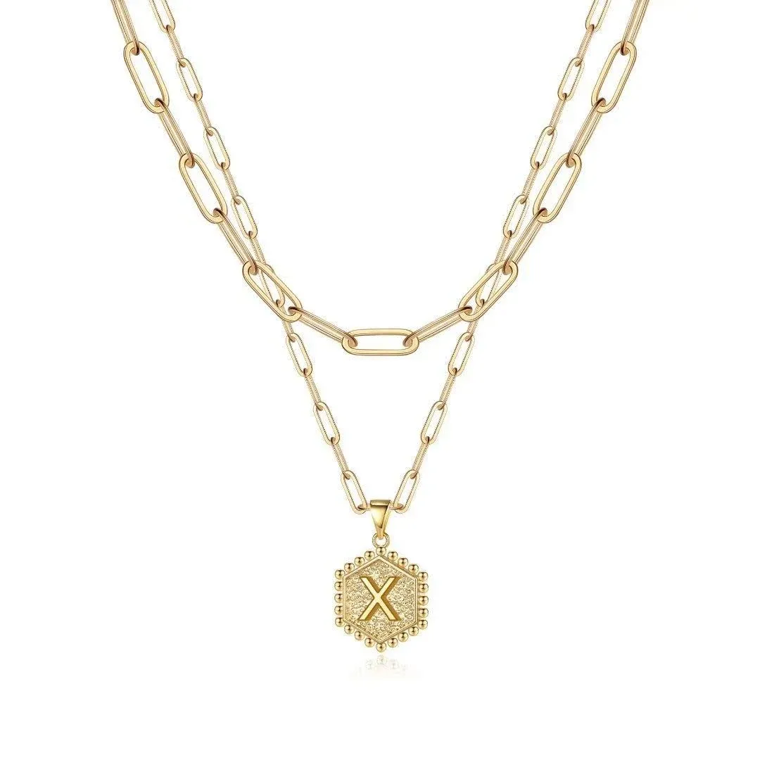 M MOOHAM Dainty Gold Necklace for Women - 14K Solid Gold OverNecklaces for Women ...