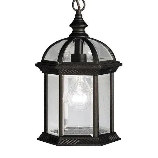 Kichler 9835BK Barrie 1 Light 8 Inch Outdoor Hanging Pendant in Black