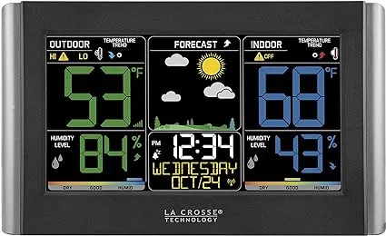 La Crosse Technology C85845 Wireles Forecast Station with Colored LCD Display