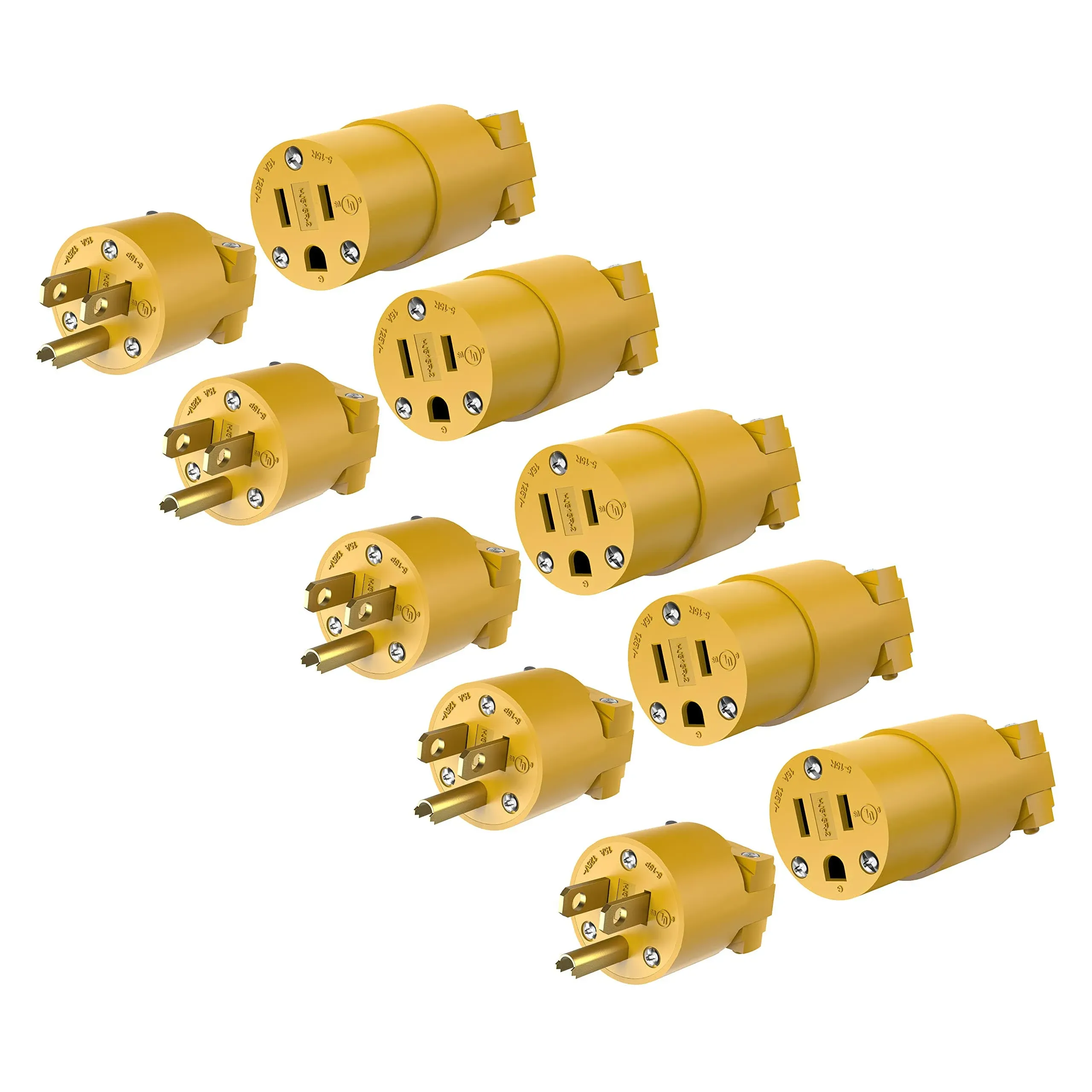 Enerlites Electrical Replacement Plug & Connector Set Extension Cord Ends Male ...