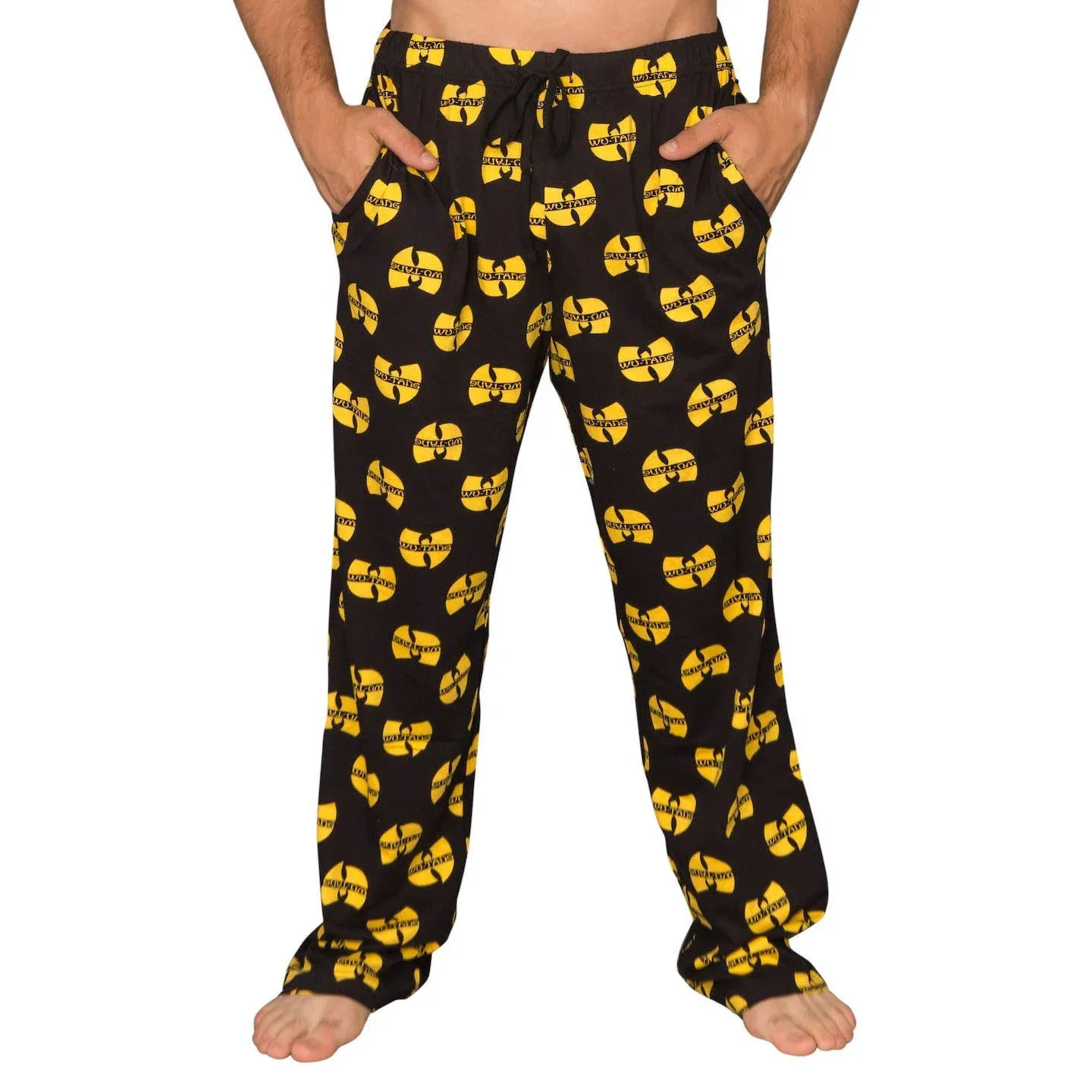 Unisex Wu Tang Clan Logo Yellow and Black Lounge Pants