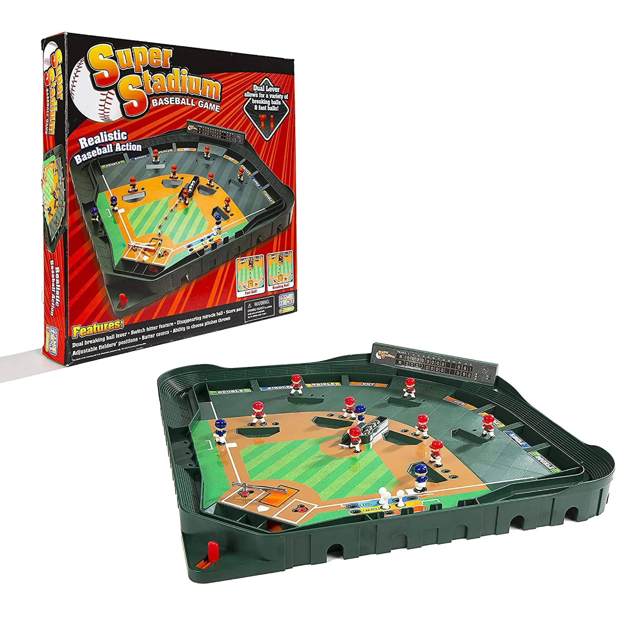 Super Stadium Baseball Game - Realistic Tabletop Game for 2 Players Ages 6+