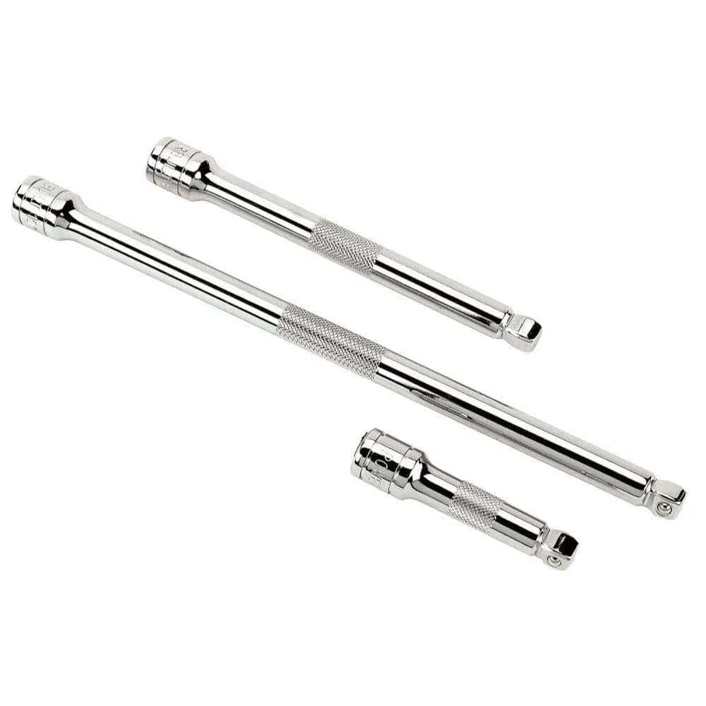 Powerbuilt 640857 3 Piece 3/8" Dr. Wobble Extension Set, Silver