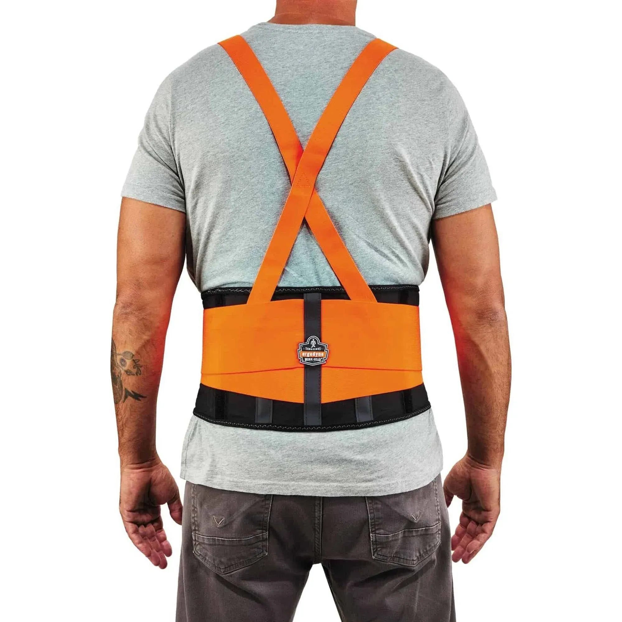 Ergodyne ProFlex 100HV Economy Hi-Vis Spandex Back Support Brace