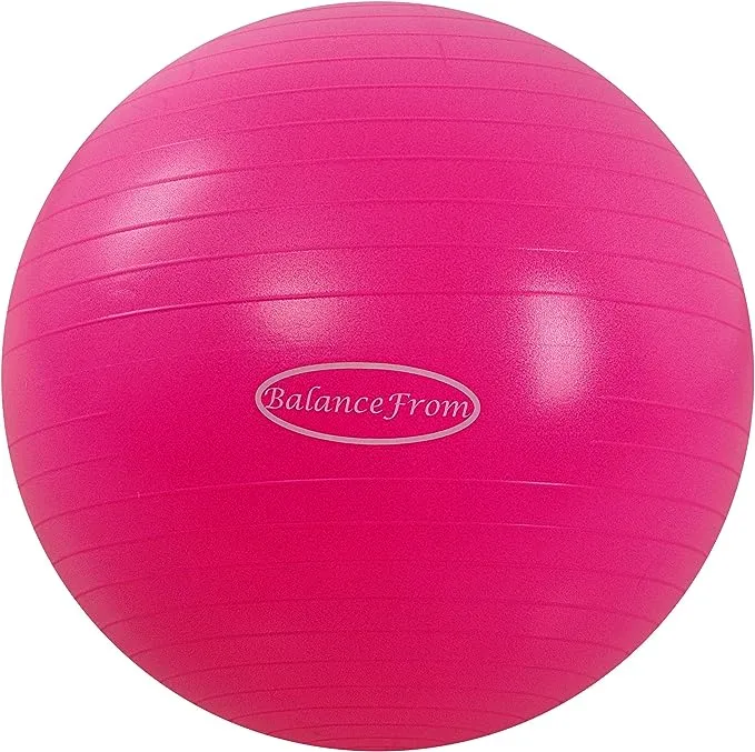 Anti-Burst and Slip Resistant Exercise Ball Yoga Ball Fitness Ball Birthing Ball with Quick Pump, 2,000-Pound Capacity, Multiple Colors and Sizes