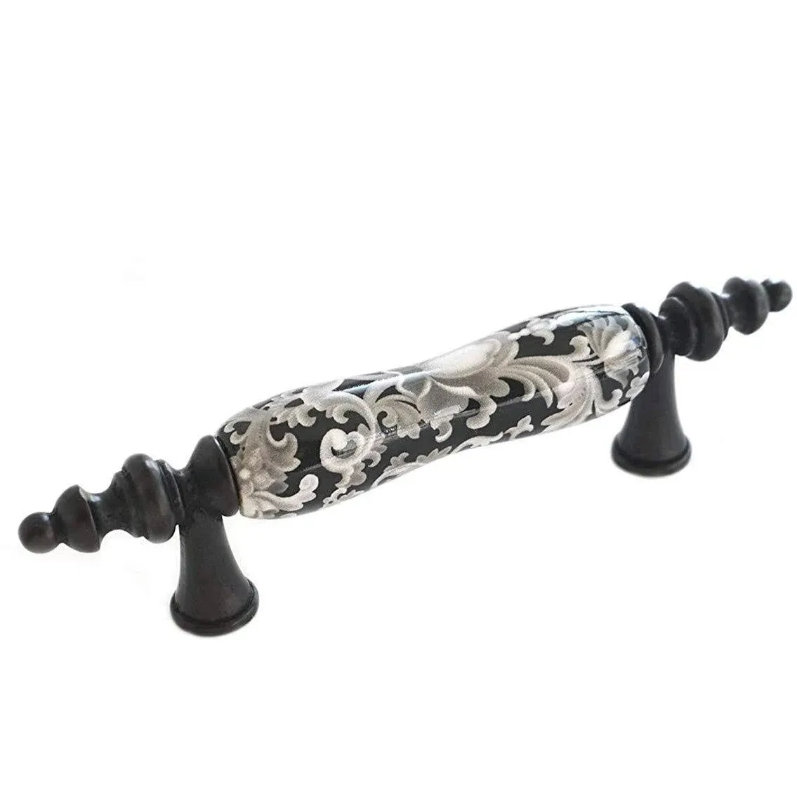 Ceramic Drawer Pulls Handle Black White Dresser Knob For Kitchen Cabinet Knob 4p