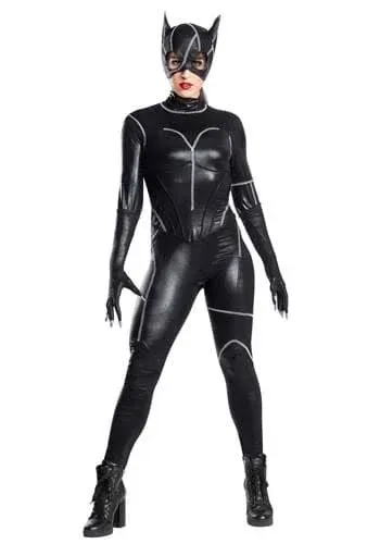 Adult The Batman 2022 Selina Kyle Catwoman Jumpsuit Mask Halloween Costume