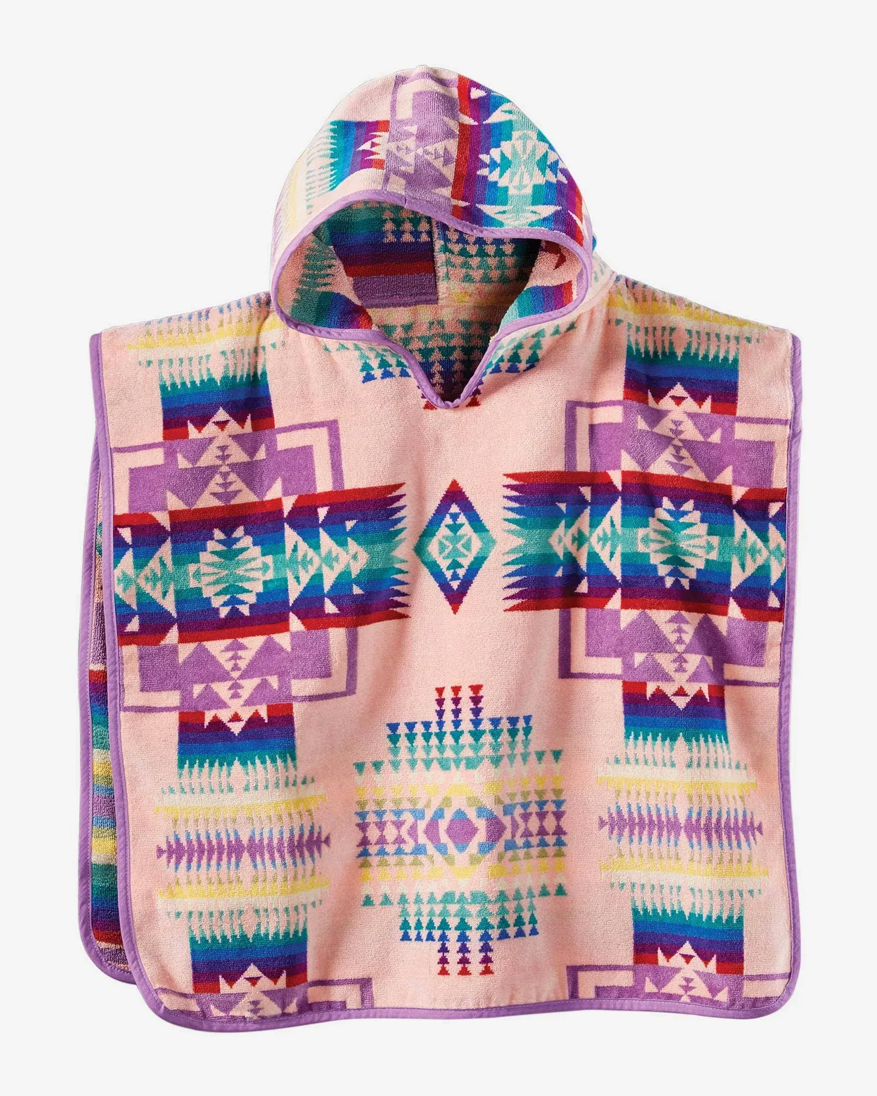 PENDLETON Poncho CHILD JACQUARD HOODED TOWEL XB243-51163 PINK