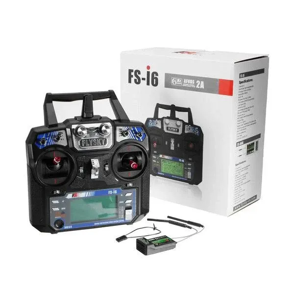 HAWK'S WORK FS-i6X 10 Ch Transmitter, 2.4GHz RC Controller with FS-iA10B Receiver for Drone Multirotor Airplane Helicopter Car Tank Boat (i6X+ iA10B)