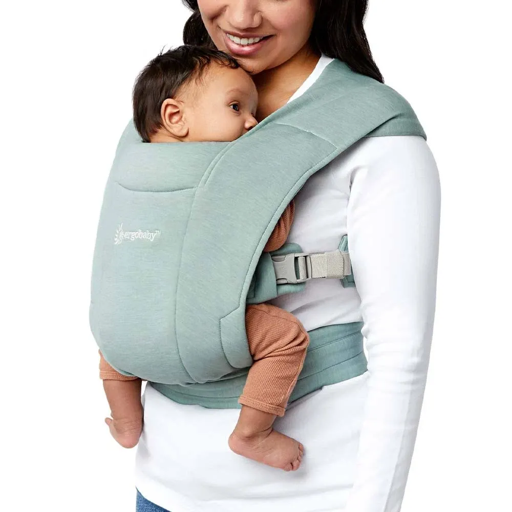 Ergobaby Embrace Cozy Newborn Essentials Baby Carrier Wrap (7-25 Pounds), Ponte Knit, Jade Green