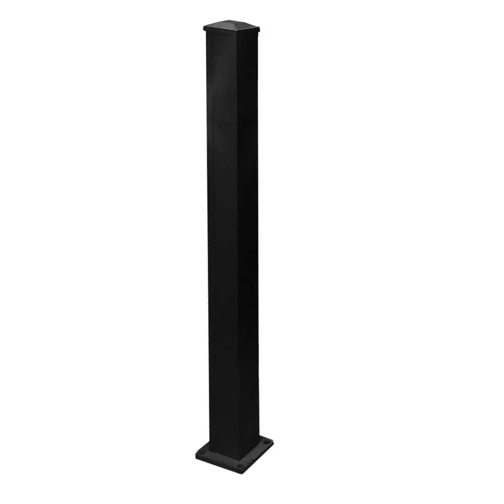 Weatherables Arlington 3 in. x 3 in. x 39 in. Textured Black Aluminum Post Kit