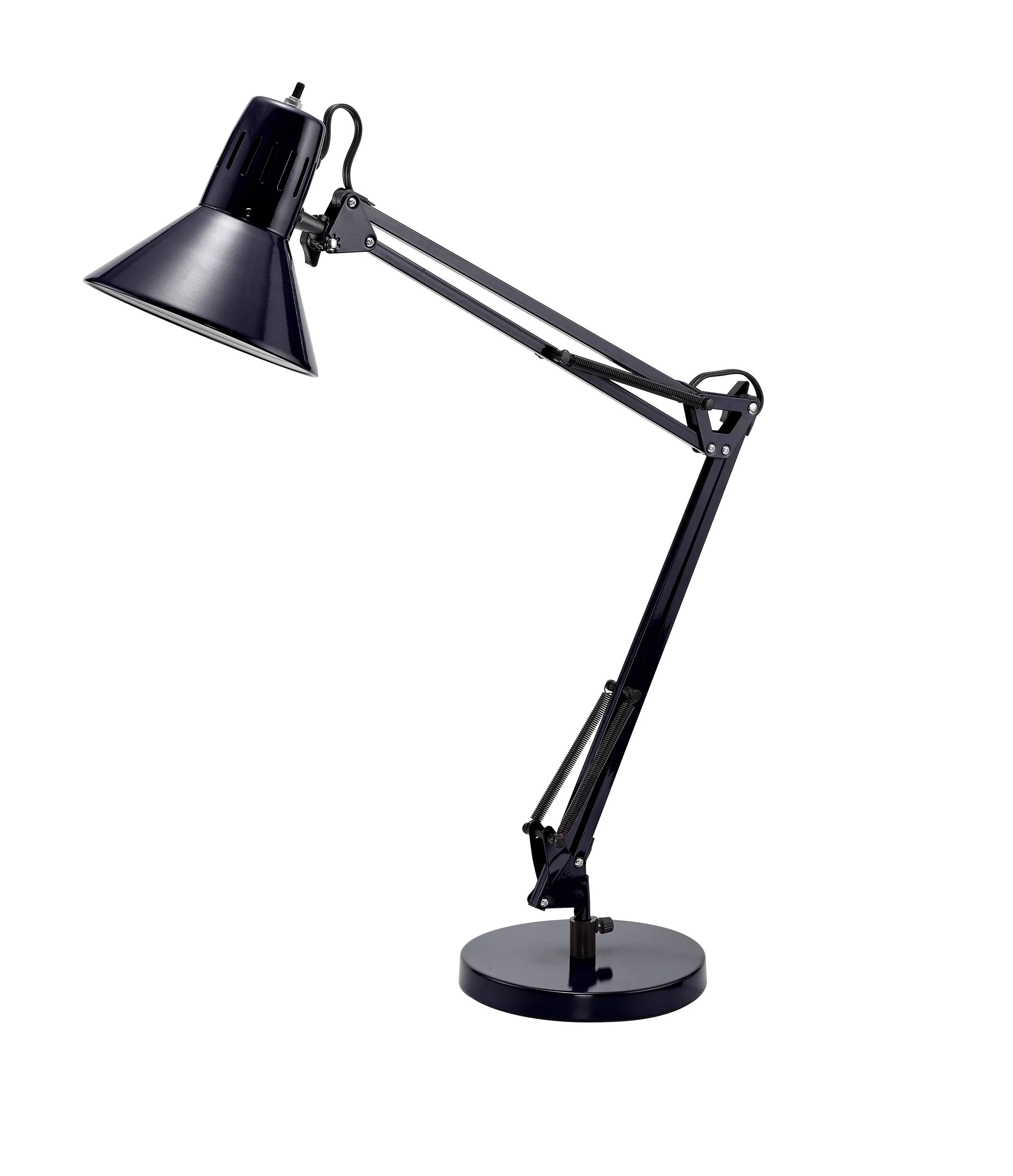 Bostitch VLF100D Swing Arm Metal Desk Lamp, Black