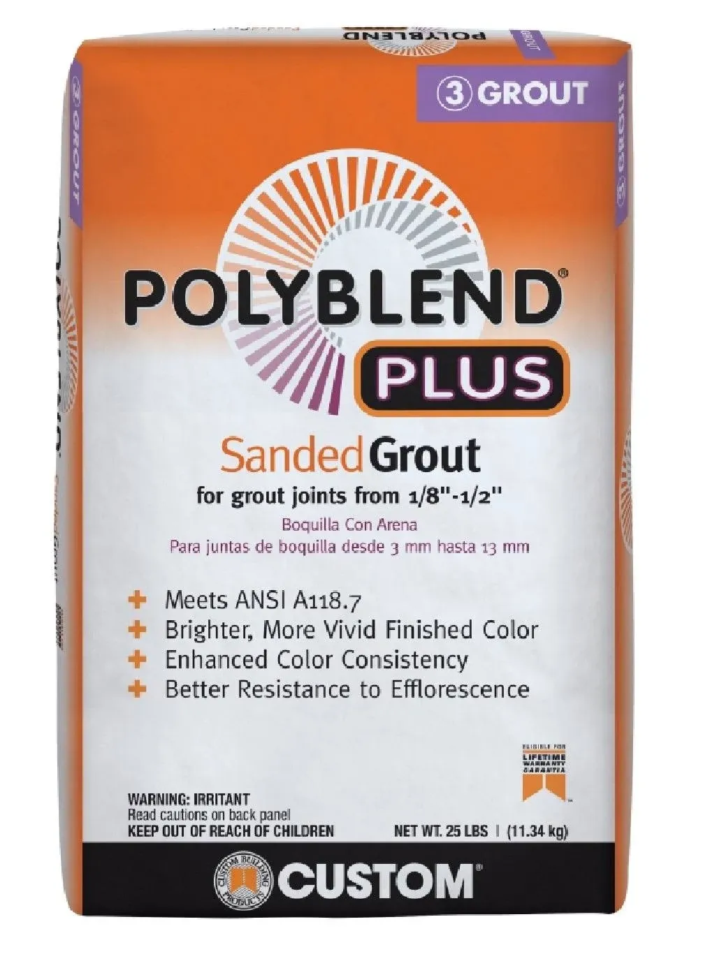 Polyblend Plus Sanded Grout, Brown Velvet, 25 lb.