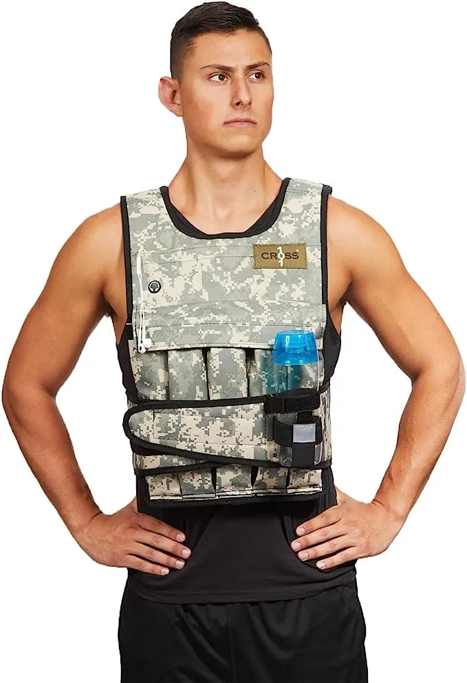 CROSS101 20LBS - 140LBS Adjustable Weighted Vest With Shoulder Pads Option for Men and Women