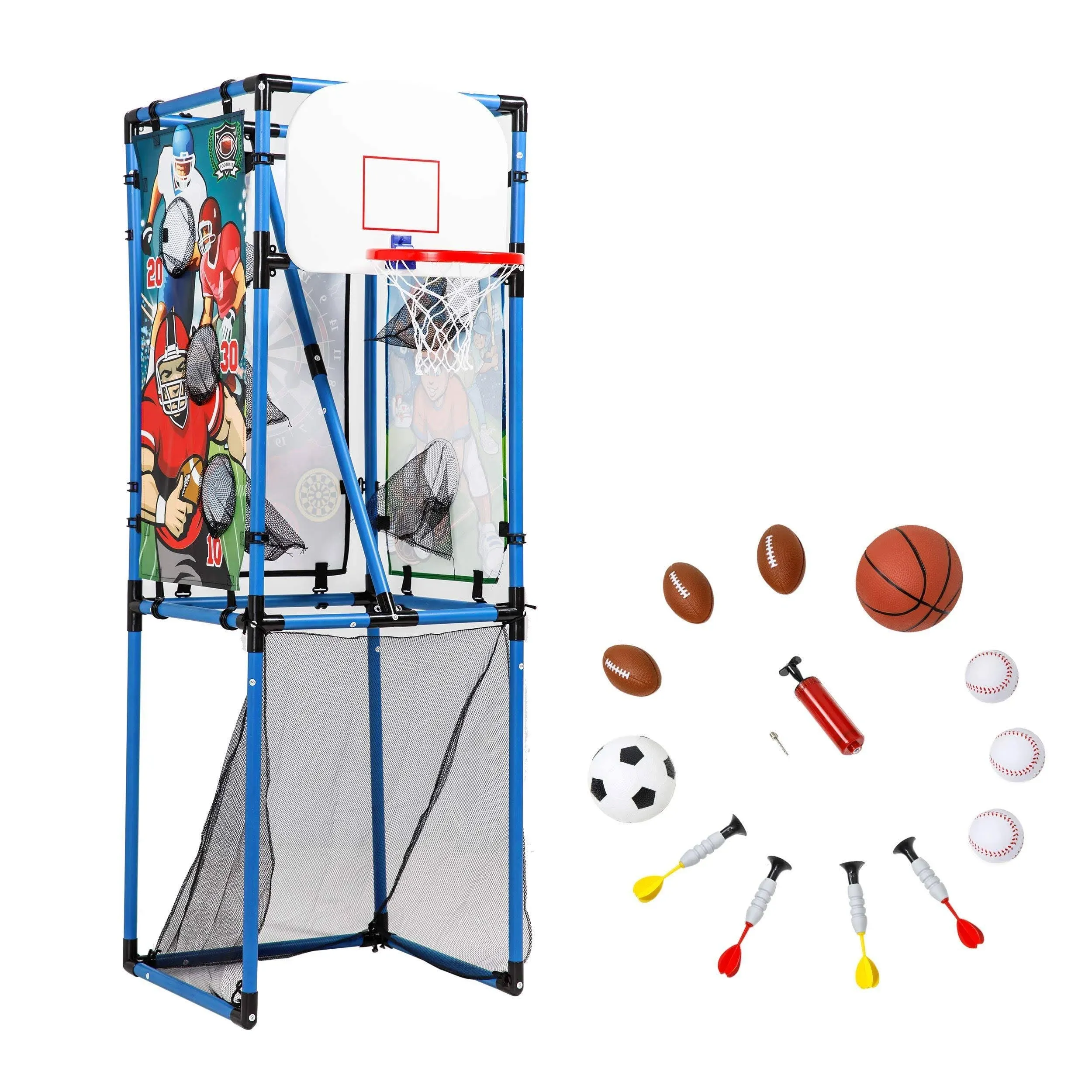 JOOLA Sport Squad 5-in-1 Multi-Sport Toss Game Set - Play Football, Baseball, Basketball, Soccer, and Darts - Lightweight and Portable