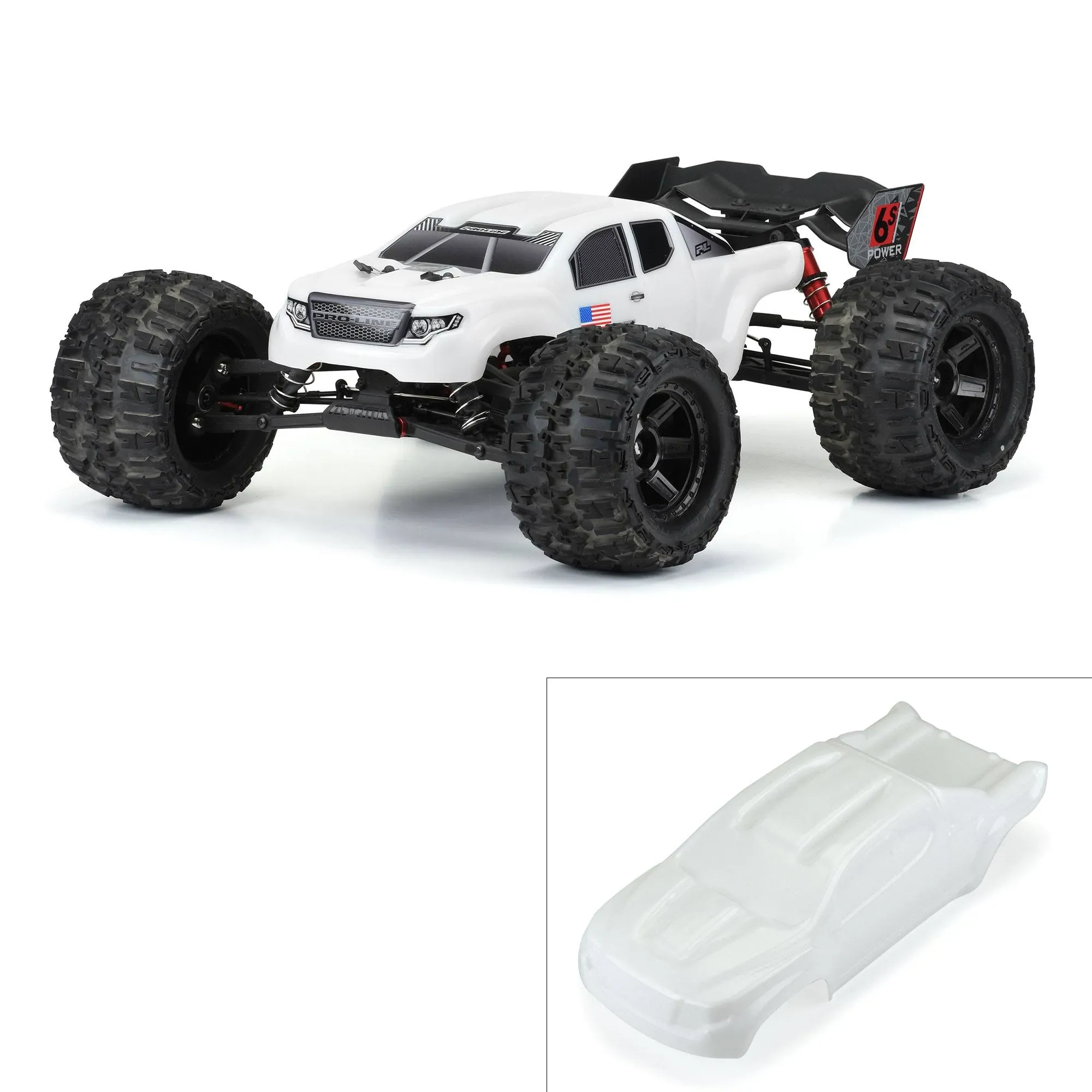 Pro-line Racing Pre-Cut Brute Bash Armor White Body-ARRMA Kraton PRO352115 Car/Truck Bodies Wings & Decals