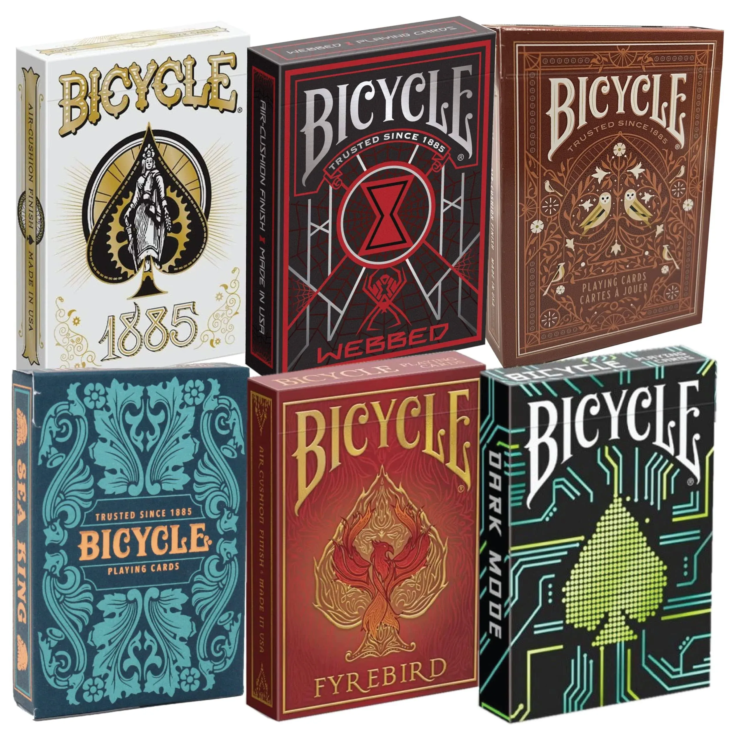 Bicycle Collector's Edition: 6-Deck Bundle Featuring Dark Mode, Fyrebird, Sea ...