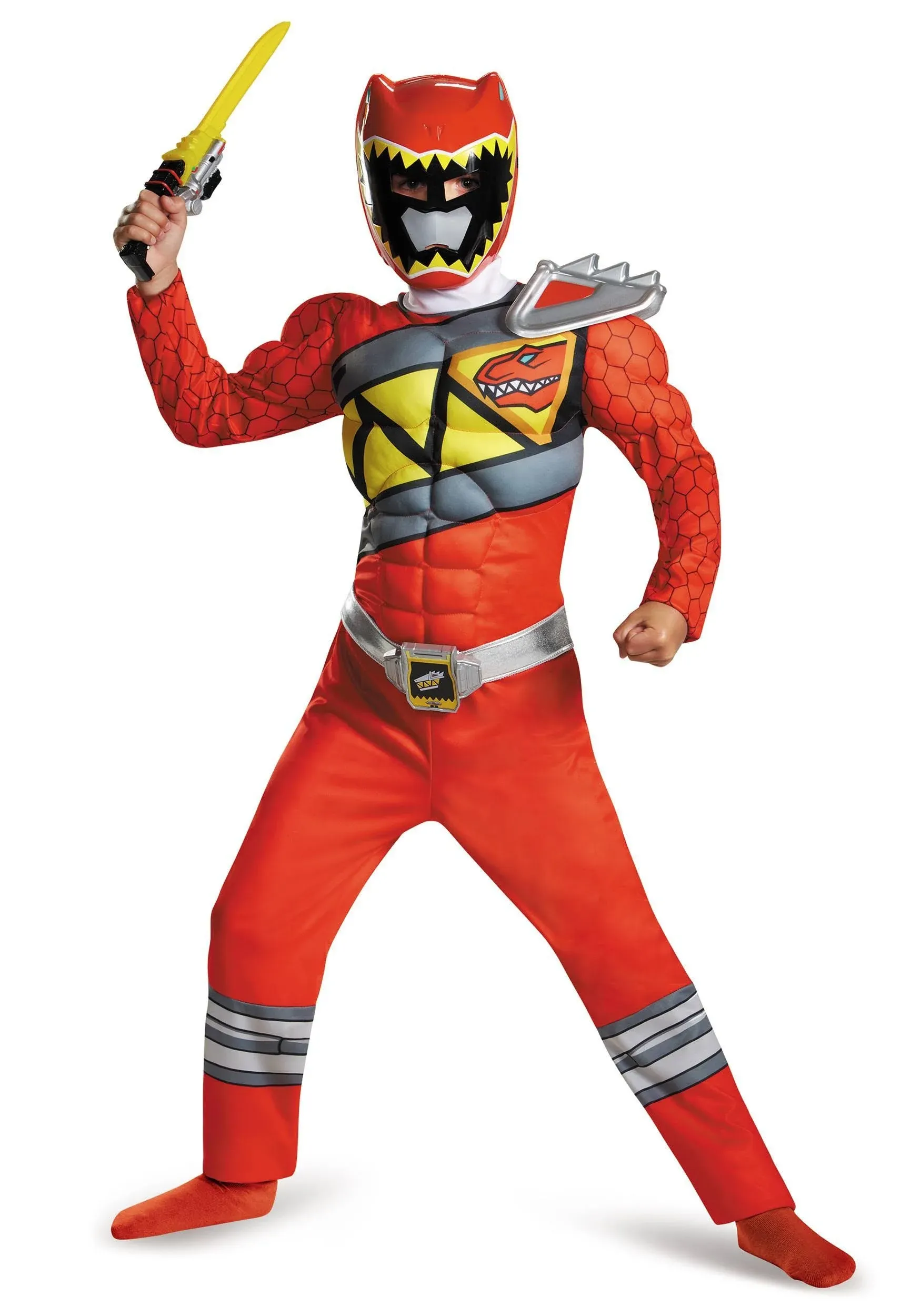 Boy's Disguise Red Ranger Classic Muscle Costume