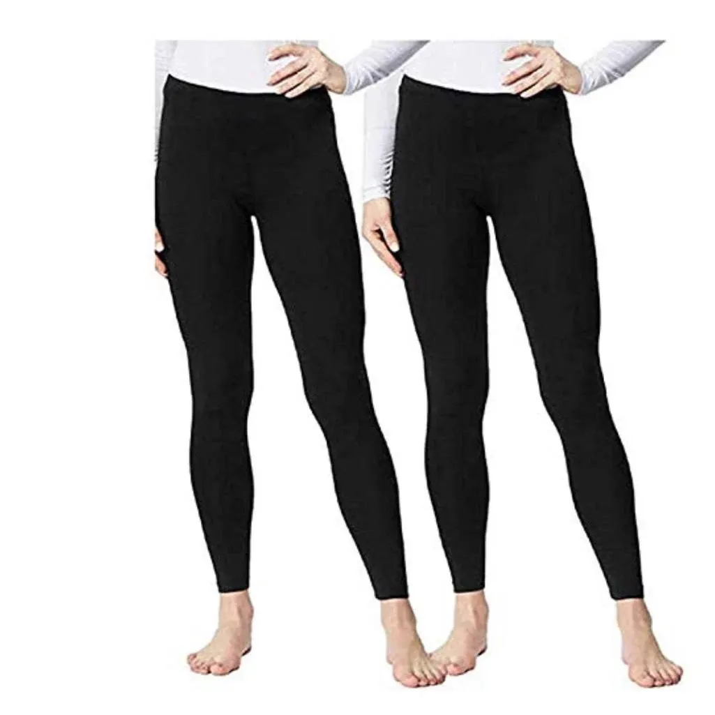 32 Degrees Leggings Sz L Women's Heat Pant, 2-Pack Black