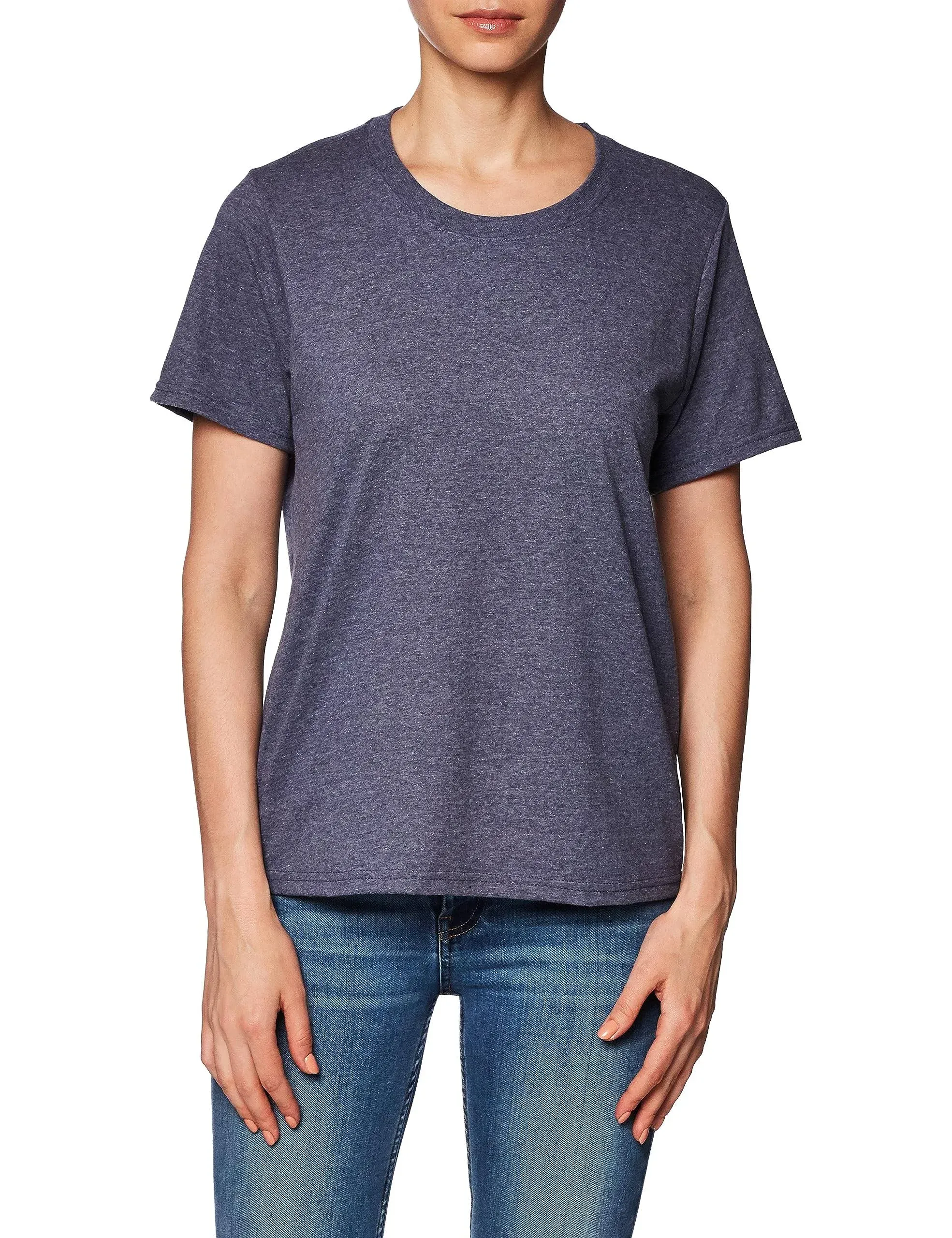 Hanes Originals Tri-Blend, Curved-Hem Tee, Classic Crewneck T-Shirt for Women, Plus