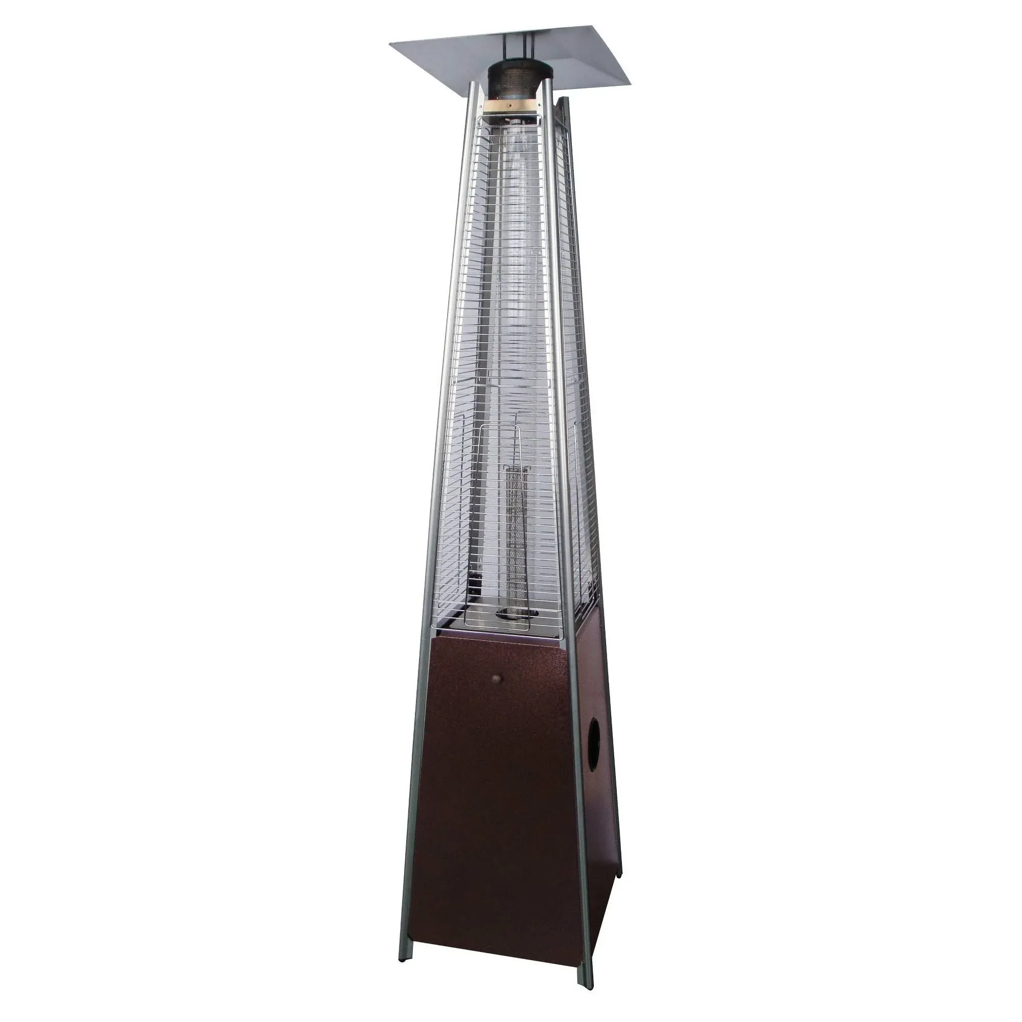 Hiland HLDS01GTHG Glass Tube Propane Patio Heater - Hammered Bronze