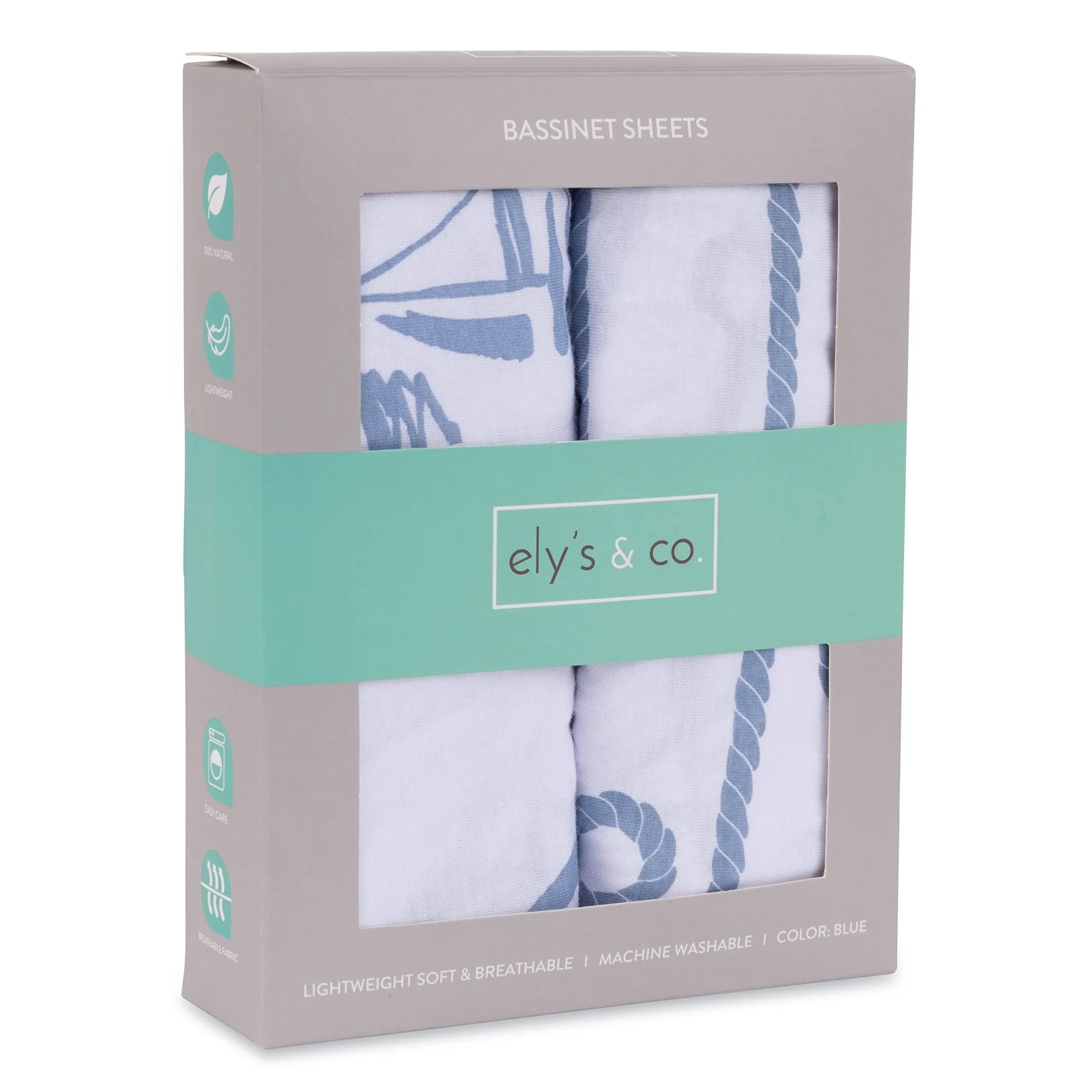 Ely's & Co. Jersey Cotton Bassinet Sheet Set