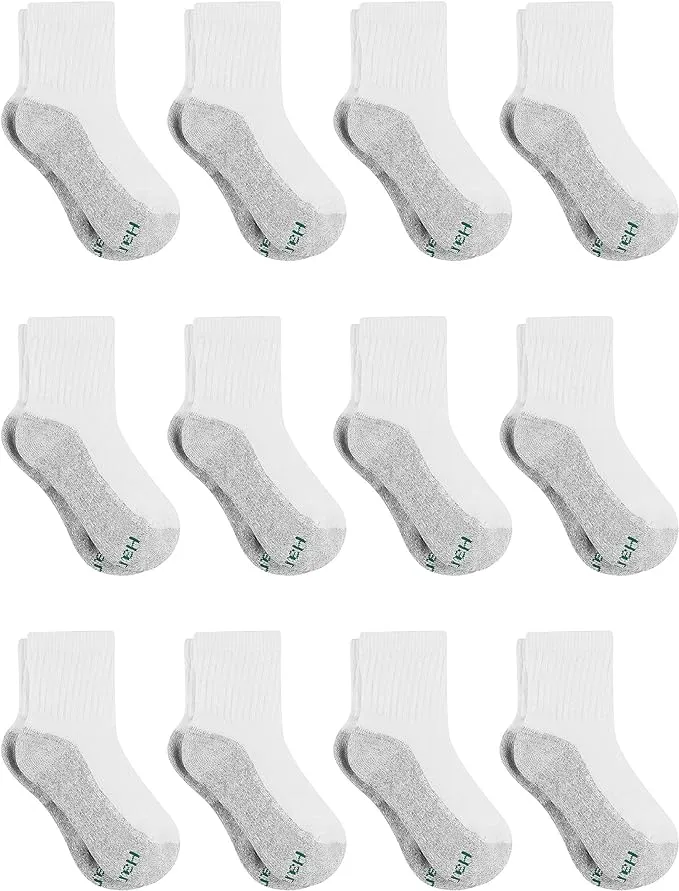 Hanes Boys Double Tough Cushioned Ankle Socks (12 Pairs)