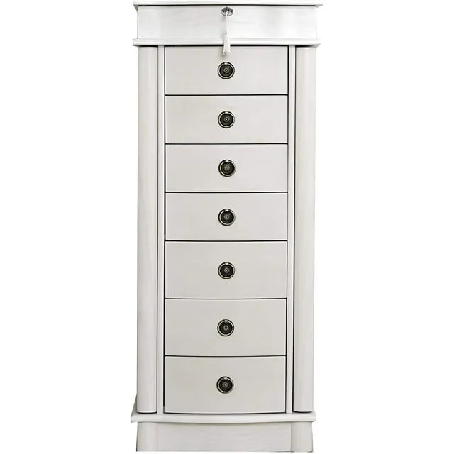 Hives and Honey Nora Standing Jewelry Armoire Jewelry Chest- White