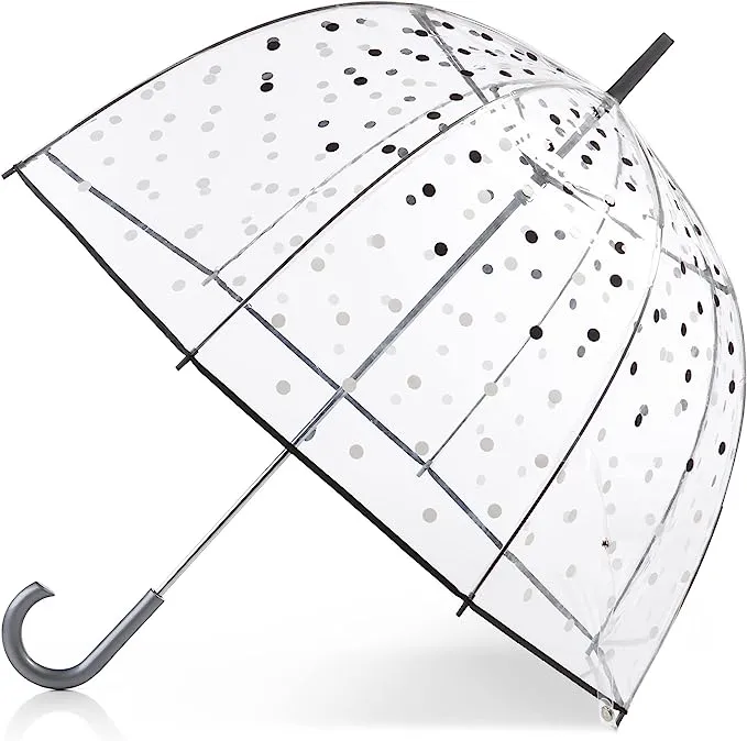 totes Adult Clear Bubble Umbrella with Dome Canopy and Lightweight Wind and Rain Protection