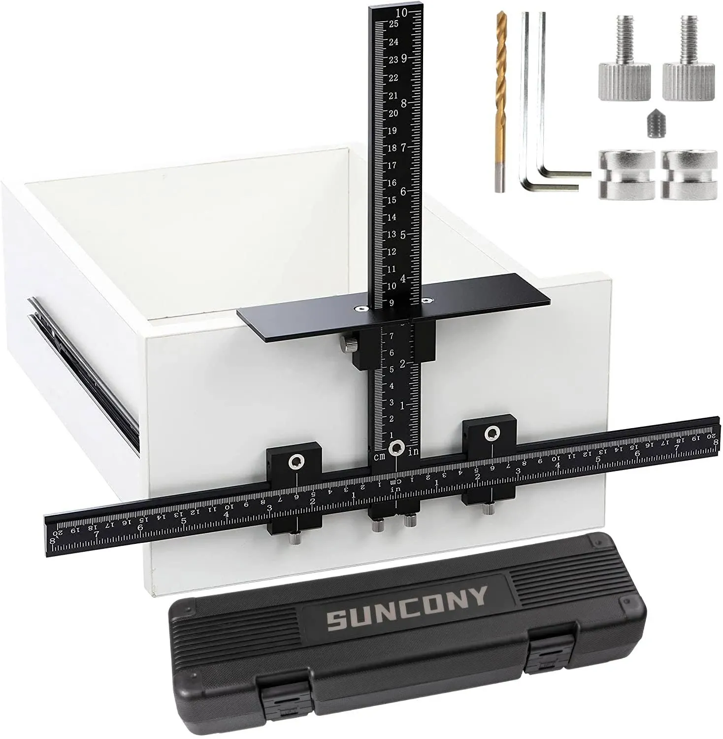 Cabinet Hardware Jig All Aluminum Alloy,Adjustab<wbr/>le Drill Guide Template Tool for