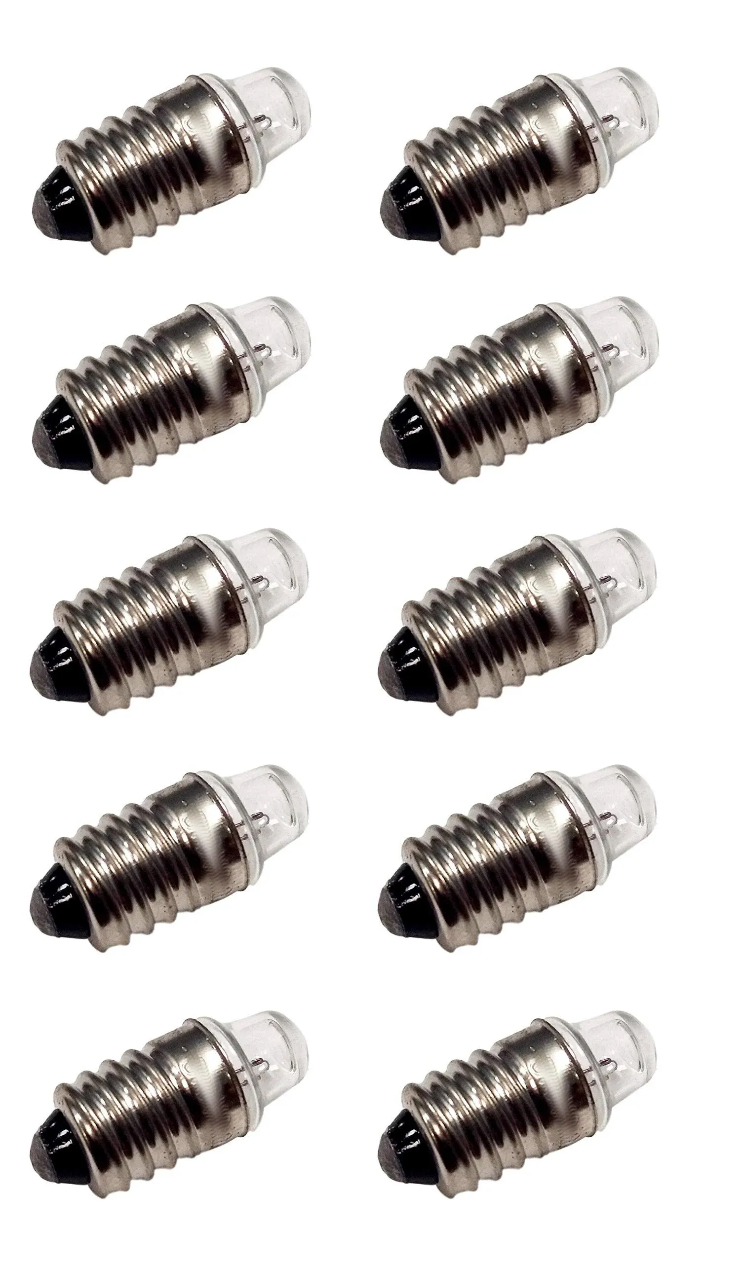 Pack of 10 E10 Miniature Screw Base Light Bulbs, 1.5V / 0.3A Flashlight Style...