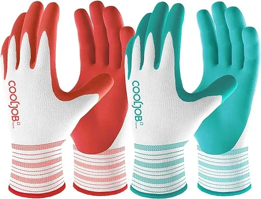 COOLJOB Gardening Gloves Best Gift for Women Ladies, 6 Pairs Breathable Rubber C