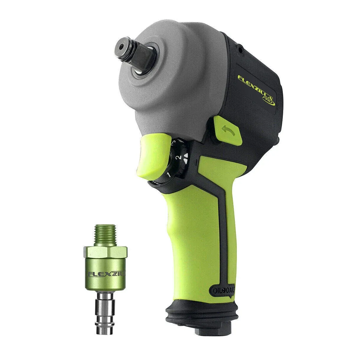 Flexzilla Pro Mini Impact Wrench, 1/2&quot; Drive, with High Flow Ball Swivel Plug - AT1475FZ