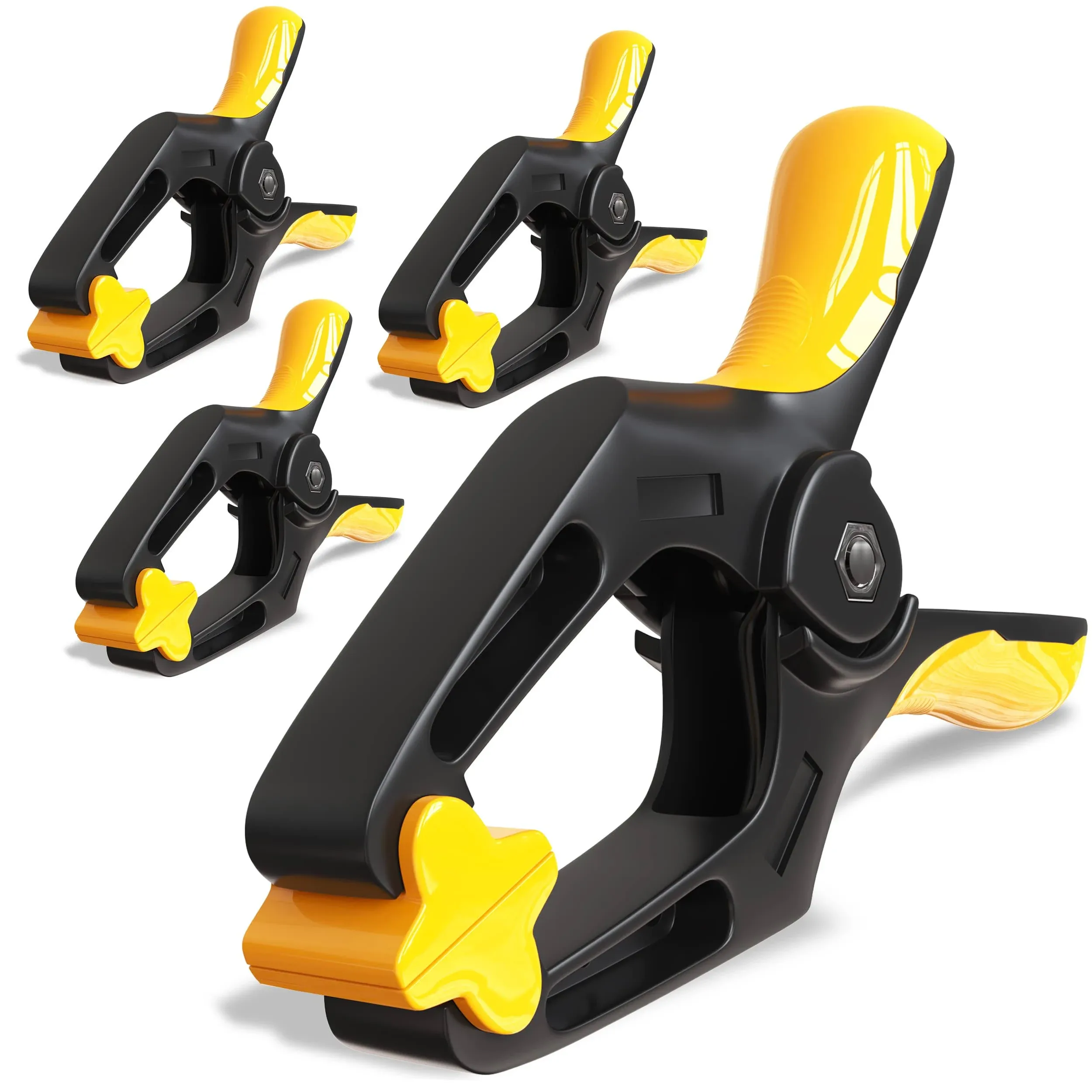 Spring Clamps Heavy Duty, 4-Pack 6-Inch Large Plastic Clamps for Crafts with 3-I