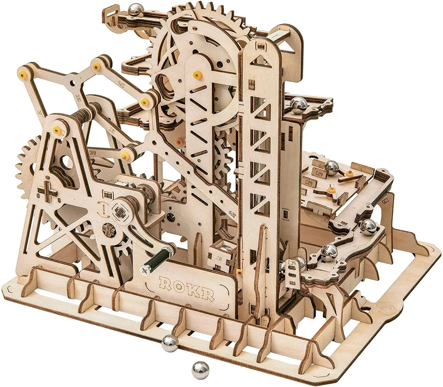 ROKR 3D Wooden Puzzle-Mechanical Model-Wooden Craft Kit-DIY Assembly Toy-Mechanical Gears Set-Brain Teaser Games-Best Gifts for