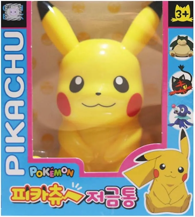 Picachu Yellow Monster Friends Character Figure Plastic Coin Piggy Bank