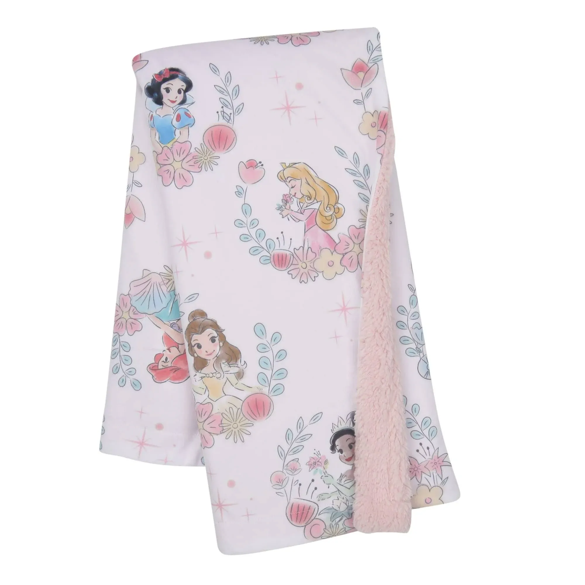 Lambs & Ivy Princesses Minky/Sherpa Blanket