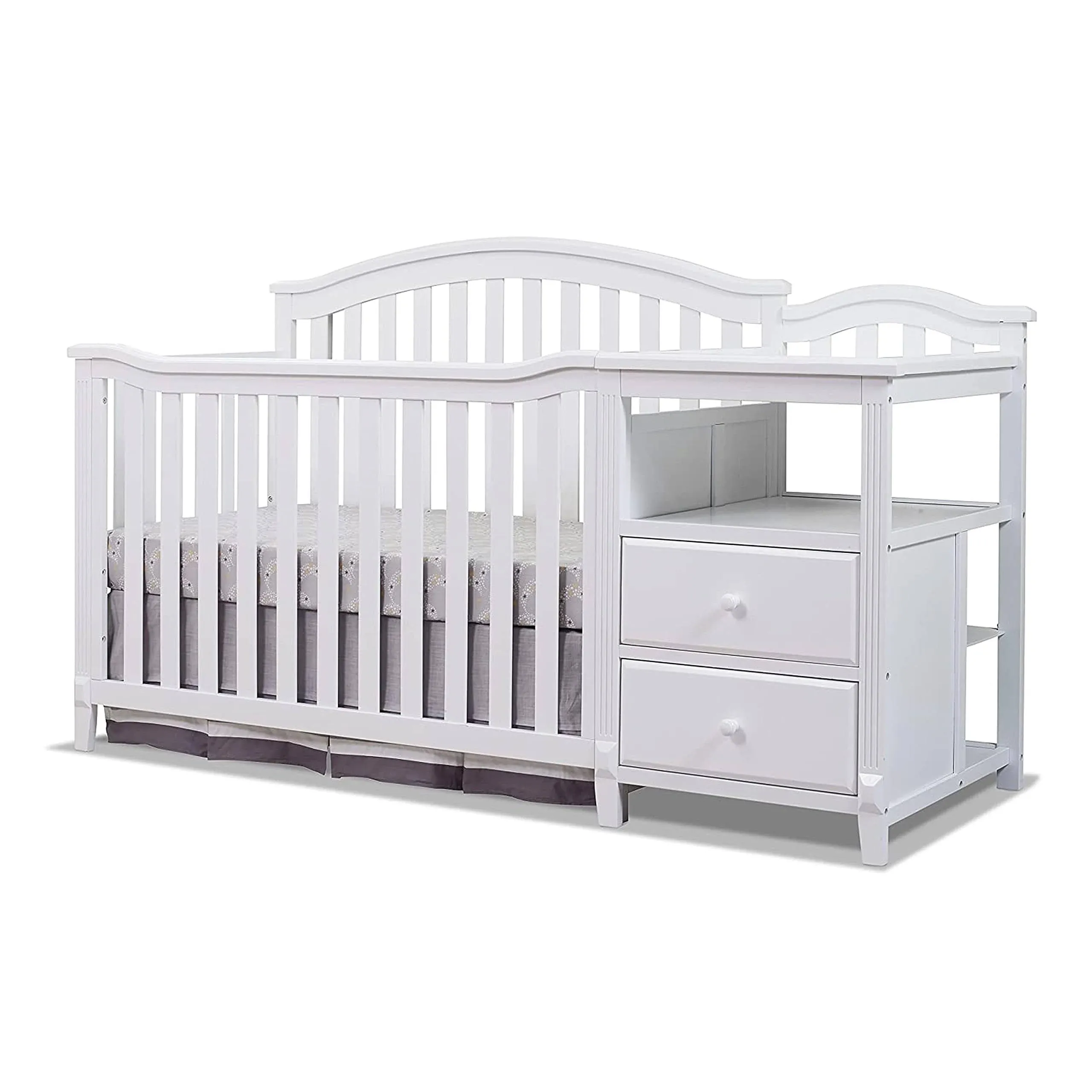 Sorelle Berkley 4-In-1 Convertible Crib And Changer In White