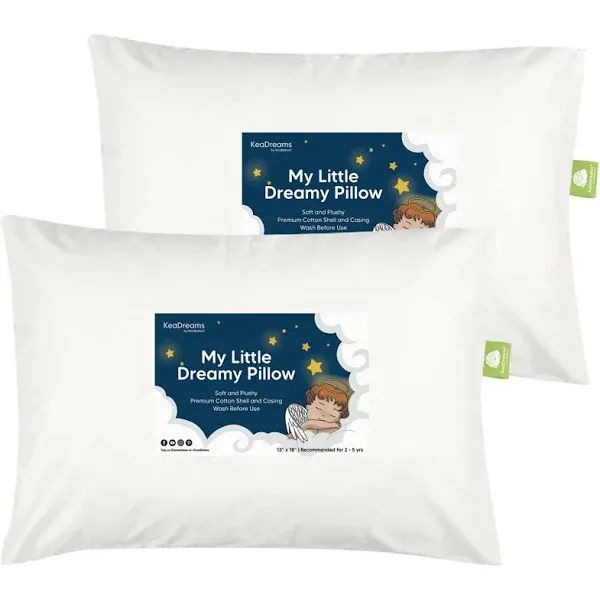 2-Pack Toddler Pillow - Soft Organic Cotton Toddler Pillows for Sleeping - 13...